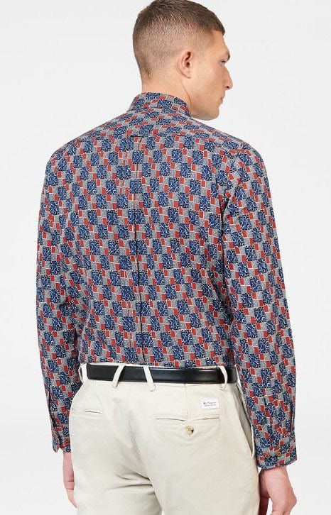 Ben Sherman Mens 50'S Chequerboard Print Long Sleeve Shirt