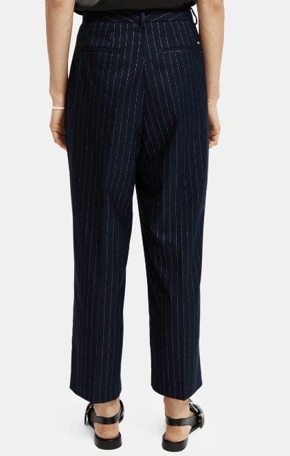 Load image into Gallery viewer, Scotch &amp; Soda Womens Loose Tapered-Fit Pinstripe Pants

