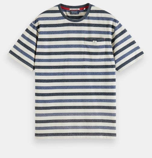 Scotch & Soda Mens Washed Yarn-Dyed Stripe T-Shirt