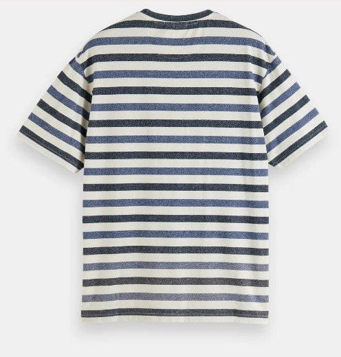 Scotch & Soda Mens Washed Yarn-Dyed Stripe T-Shirt