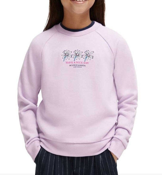 Scotch & Soda Girls Regular Fit Subtle Artwork Sweatshirt