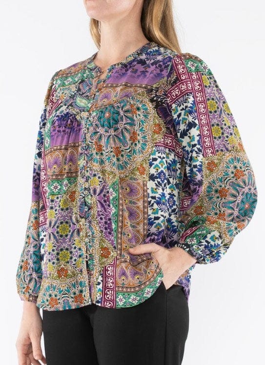 Load image into Gallery viewer, Jump Womens Patchwork Floral Top
