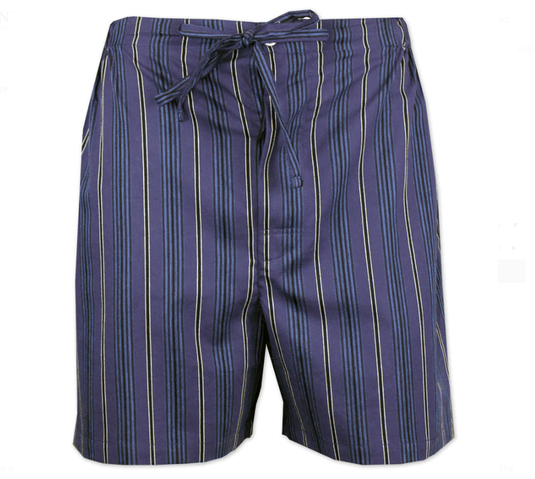 Contare Mens Satin Stripe Cotton Pyjamas Short Sleeve Short leg