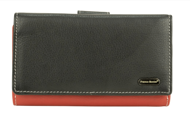 Franco Bonini Womens Flap Over Ladies Wallet with zip Around coin Purse