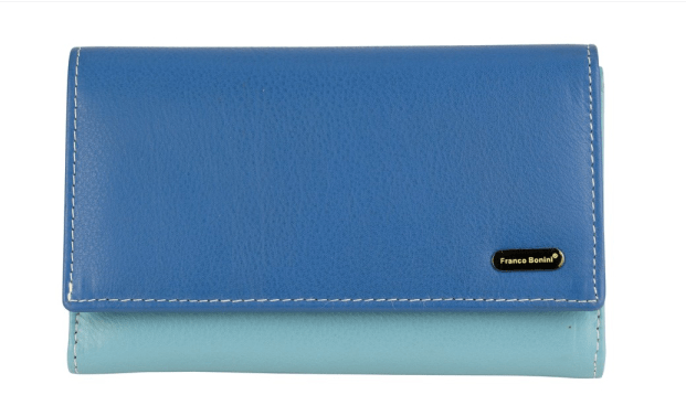 Load image into Gallery viewer, Franco Bonini Womens Flap Over Ladies Wallet with zip Around coin Purse
