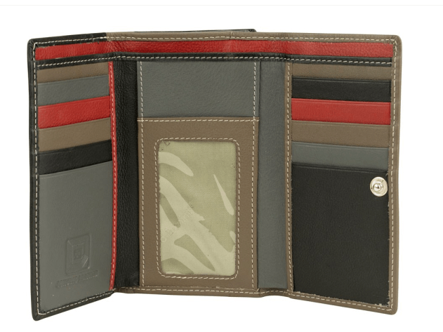 Load image into Gallery viewer, Franco Bonini Womens Flap Over Ladies Wallet with zip Around coin Purse
