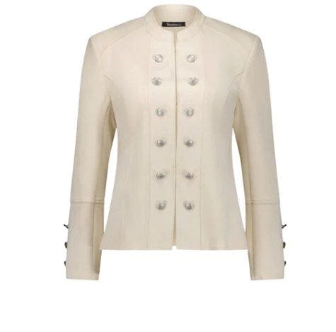 Vassalli Womens Military Style Jacket with Button Front Detail