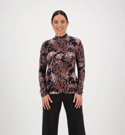 Load image into Gallery viewer, Vassalli Womens Long Sleeve Printed Knit Top with High Neck
