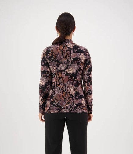 Load image into Gallery viewer, Vassalli Womens Long Sleeve Printed Knit Top with High Neck
