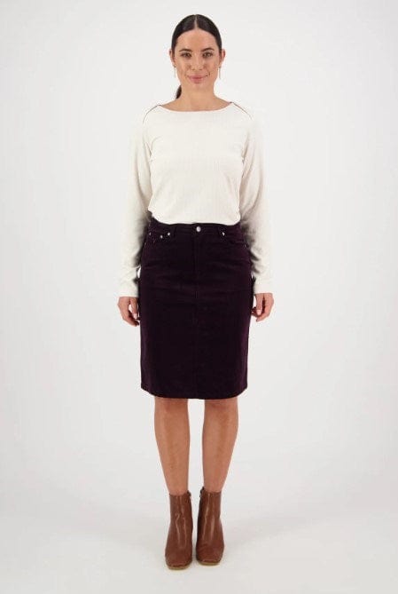 Load image into Gallery viewer, Vassalli Womens Knee Length Pinwale Cord Skirt
