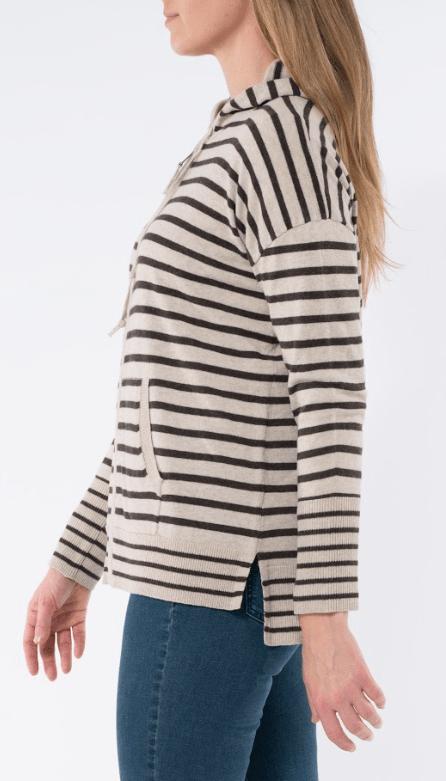 Load image into Gallery viewer, Jump Womens Zip Thru Stripe Cardi Jumper
