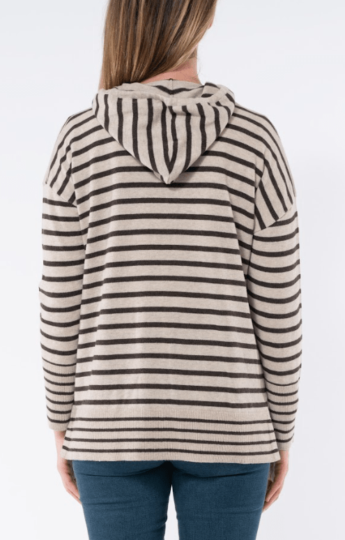 Load image into Gallery viewer, Jump Womens Zip Thru Stripe Cardi Jumper
