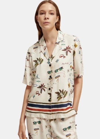 Load image into Gallery viewer, Scotch &amp; Soda Womens Printed Camp Shirt
