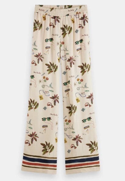 Load image into Gallery viewer, Scotch &amp; Soda Womens Gia Mid-Rise Wide Leg Printed Pants
