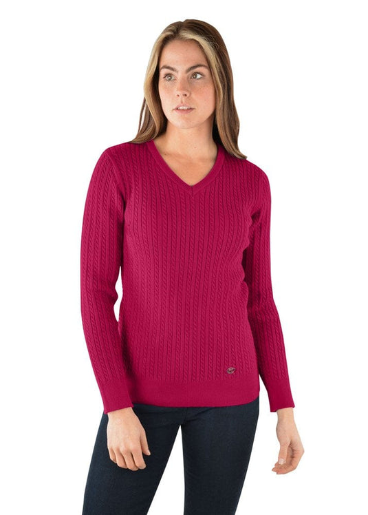 Thomas Cook Womens Cable V-Neck Knit Jumper
