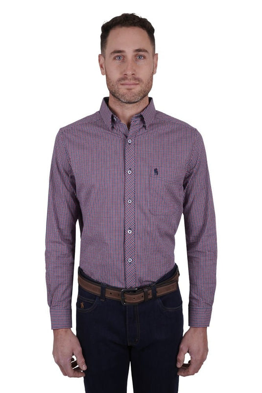 Thomas Cook Mens Bo Check 1-Pocket Tailored Long-Sleeved Shirt