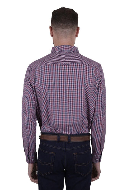 Thomas Cook Mens Bo Check 1-Pocket Tailored Long-Sleeved Shirt