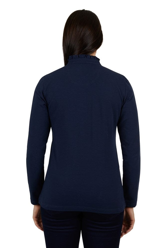 Load image into Gallery viewer, Thomas Cook Womens Frill Neck Long-Sleeve Polo
