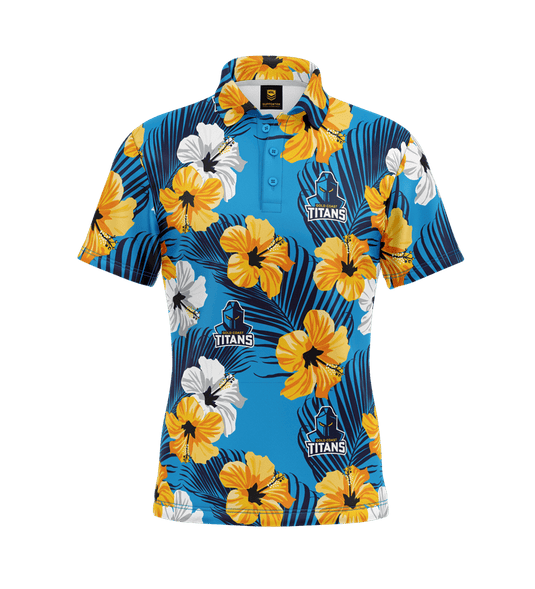 NRL Mens Aloha Golf Polo Shirt - Titans