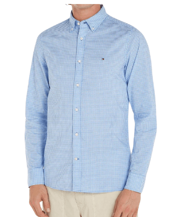 Load image into Gallery viewer, Tommy Hilfiger Mens Flex Textured Gham Shirt Ultra Blue/White
