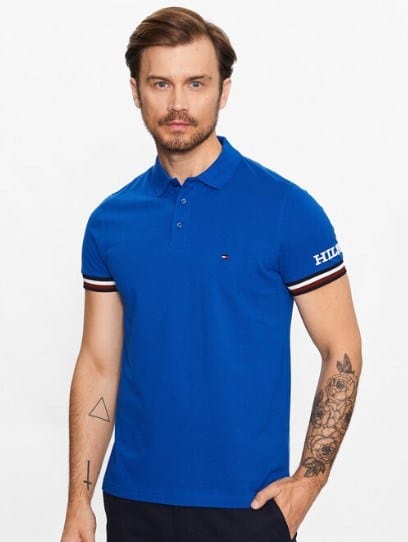 Tommy Hilfiger Mens Monotype Slim Fit Polo