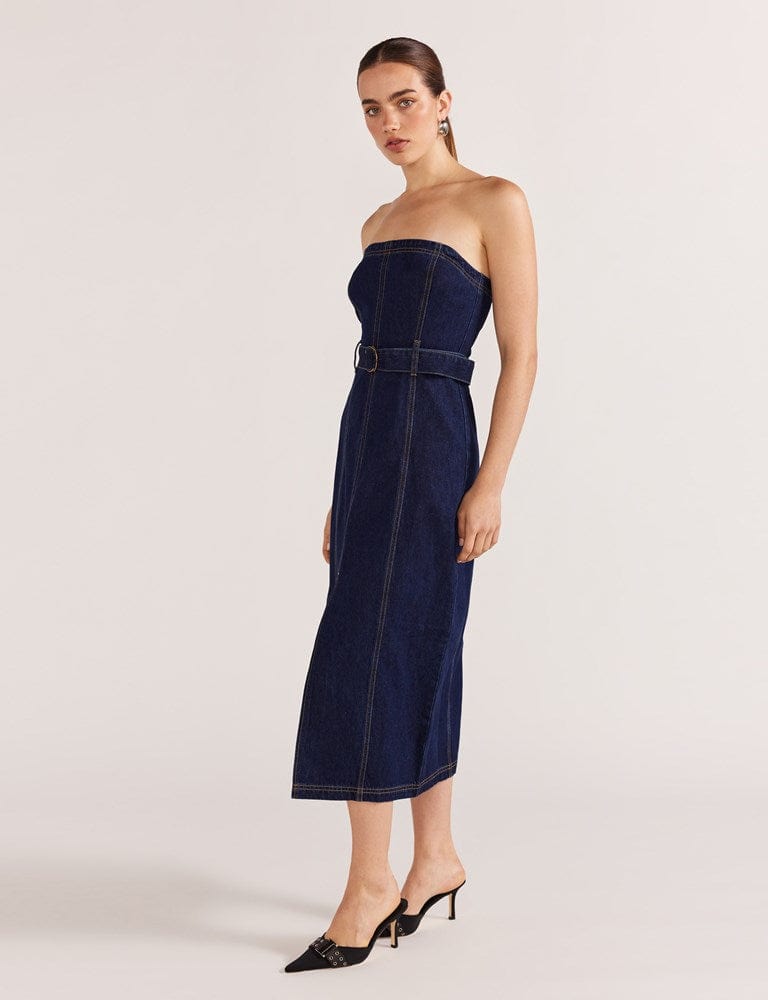 staple the label denim dress STAPLE THE LABEL