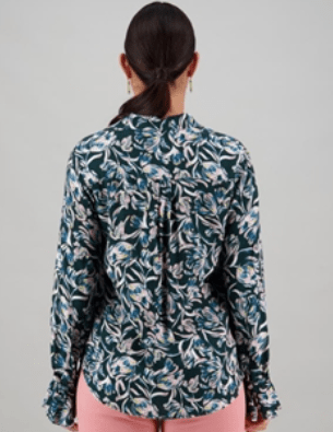 Load image into Gallery viewer, Vassalli Womens Long Sleeve Cuff Detail Printed Shirt
