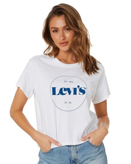 Levis Womens Varsity Circle Logo Fill Caviar Tee