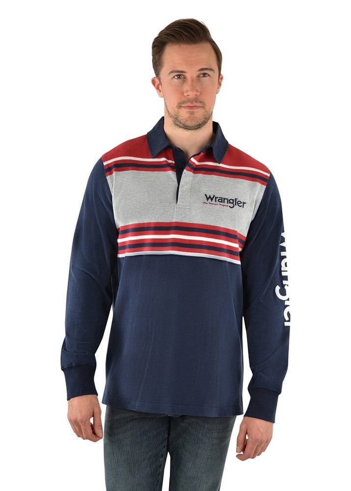 Load image into Gallery viewer, Wrangler Mens Jake Stripe Rugby
