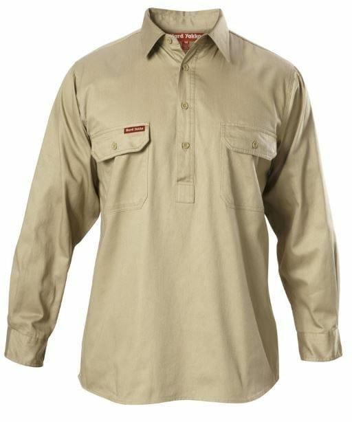 Hard Yakka Long Sleeve Closed Front Drill Shirt