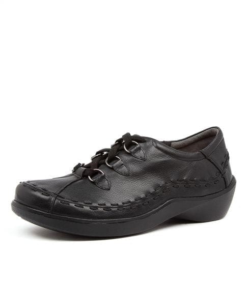 Ziera Womens Allsorts XW Black Leather Shoe