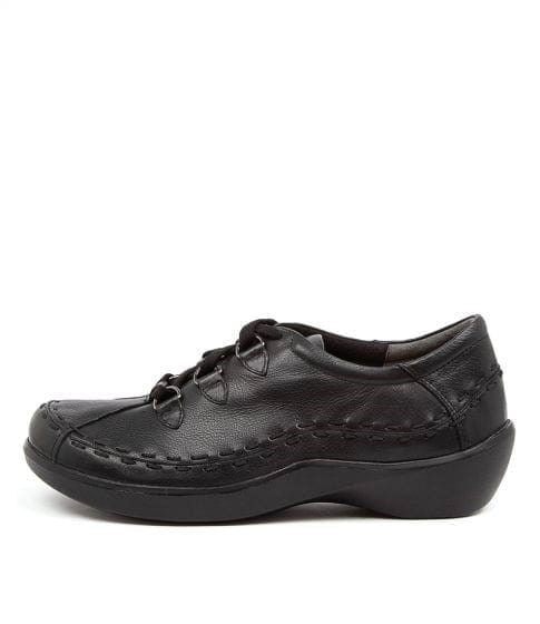 Ziera Womens Allsorts XW Black Leather Shoe