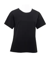 Equinox Womens Short Sleeve Raglan Stretch Cotton Top - Black