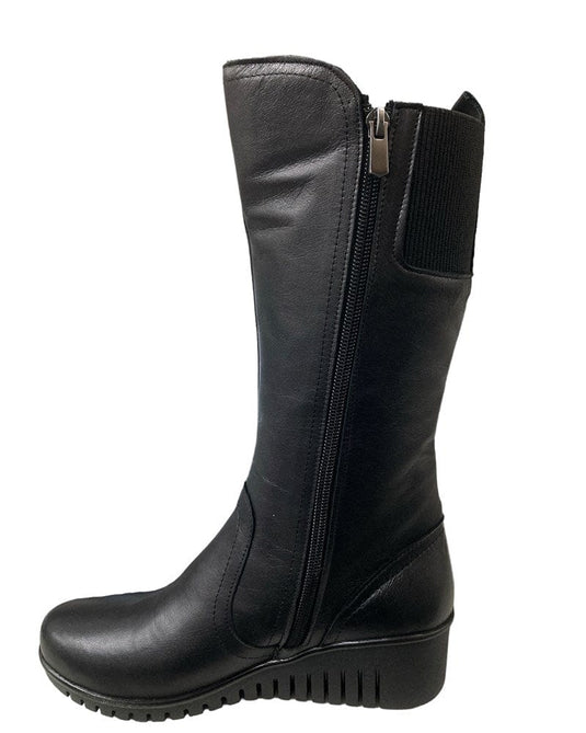 Sala Womens Foam Wedge Knee-High Boots