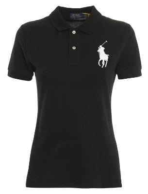 Ralph Lauren Womens Logo Skinny Fit Polo Shirt - Black