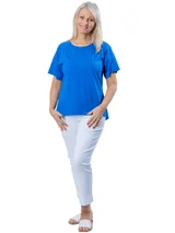 Equinox Womens Short Sleeve Raglan Stretch Cotton Top - Blue