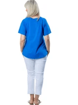 Load image into Gallery viewer, Equinox Womens Short Sleeve Raglan Stretch Cotton Top - Blue
