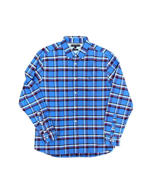 Tommy Hilfiger Mens Global Stripe Check Regular Fit Shirt