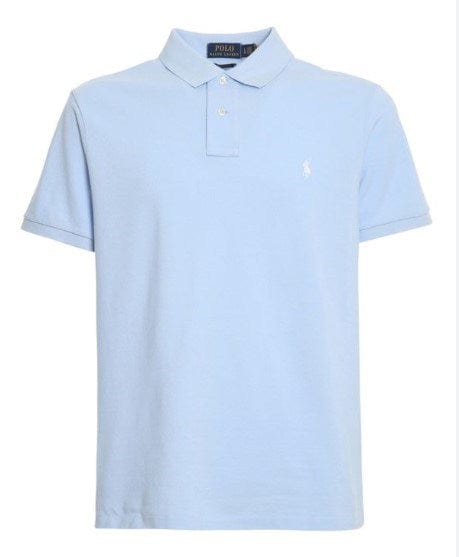 Ralph Lauren Mens Custom Slim Fit Polo Shirt - Light Blue/White