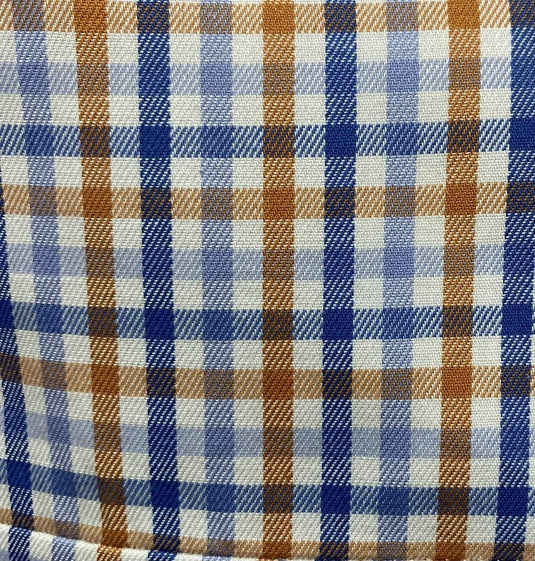 Bisley Mens Cotton Small Orange Check Short Sleeve Shirt