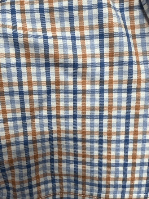 Bisley Mens Cotton Small Orange Check Long Sleeve Shirt