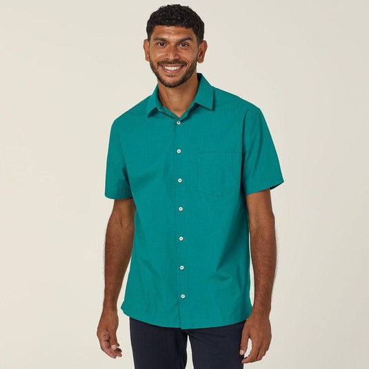NNT Mens Poly Cotton End On End Short Sleeve Shirt