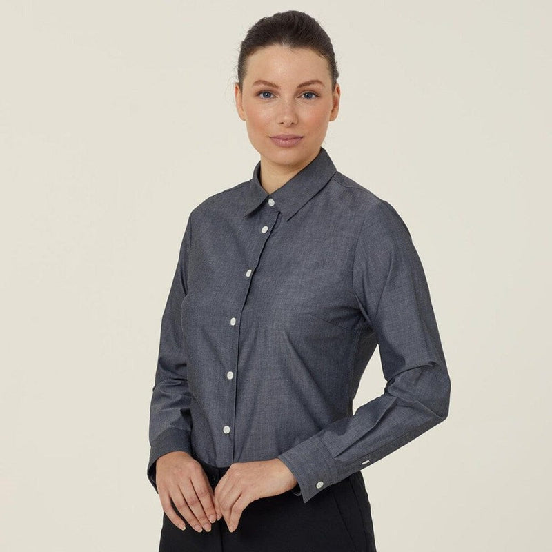 Load image into Gallery viewer, NNT Womens Chambray Long Sleeve Shirt
