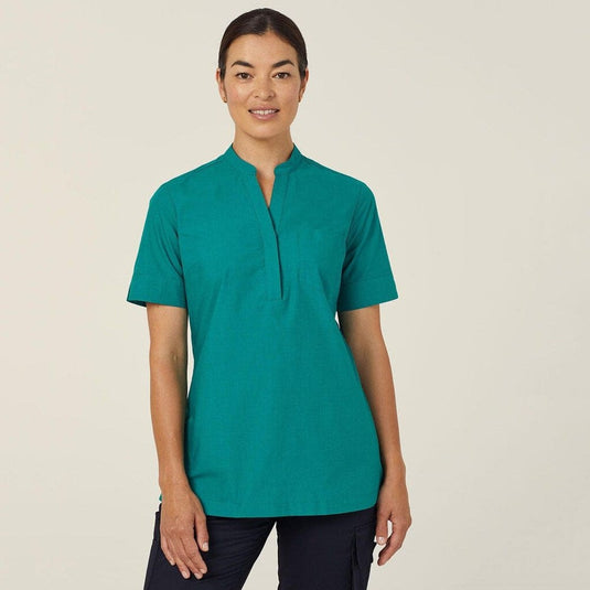 NNT Womens Poly Cotton End On End Short Sleeve Tunic