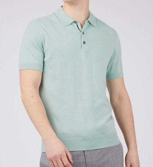 Ben Sherman Mens Short Sleeve Signature Knitted Polo