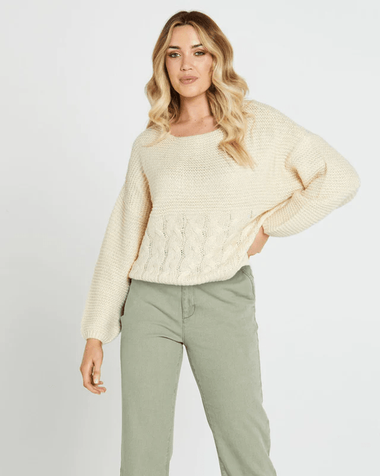 SASS Womens Erin Cable Knit Jumper