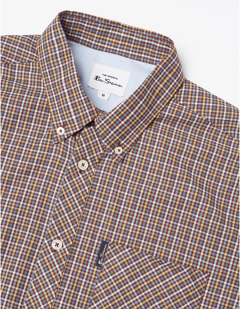 Load image into Gallery viewer, Ben Sherman Mens Mini Gingham Short Sleeve
