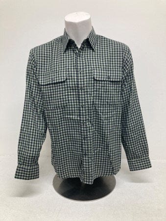 Load image into Gallery viewer, Bisley Mens Winterweight Brushed Medium Check Green Shirt

