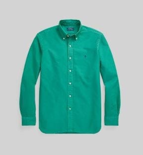 Ralph Lauren Mens Custom Fit Oxford Shirt - Green