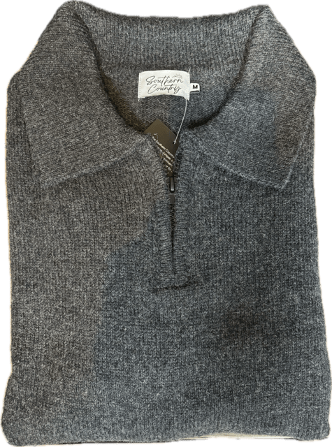 Southern Country Stockman 1/4 Zip Jumper - Charcoal